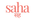 The word 'saha' in both English and Devanagari script on a white background